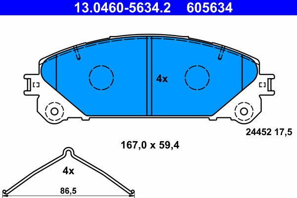 ATE 605634 Súprava brzdových doštičiek 13.0460-5634.2