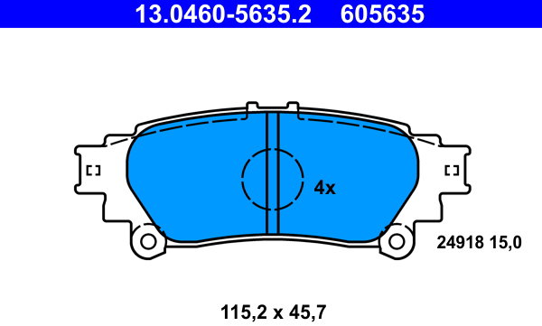 ATE 605635 Sada brzdových doštičiek 13.0460-5635.2