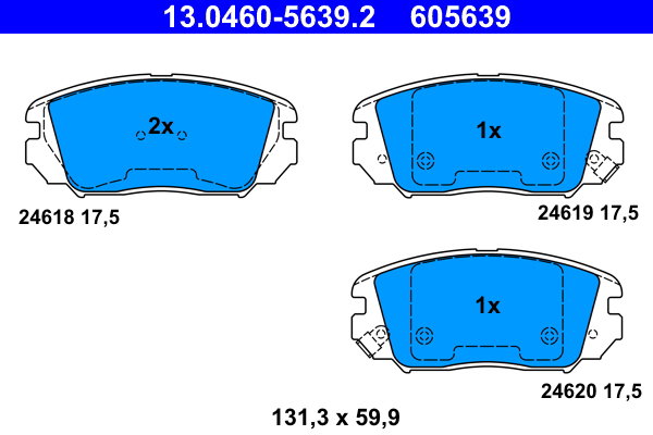 ATE 605639 Súprava brzdových doštičiek 13.0460-5639.2