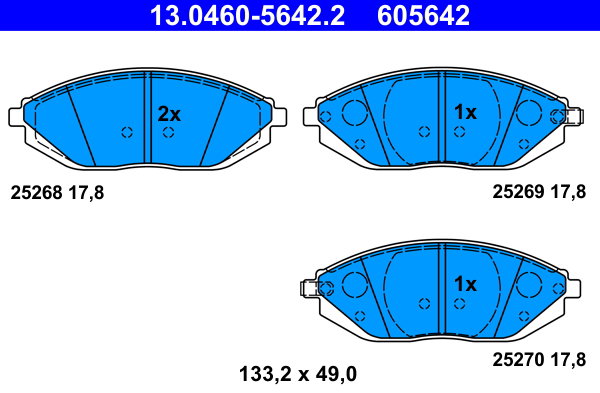 ATE 605642 Súprava brzdových doštičiek 13.0460-5642.2