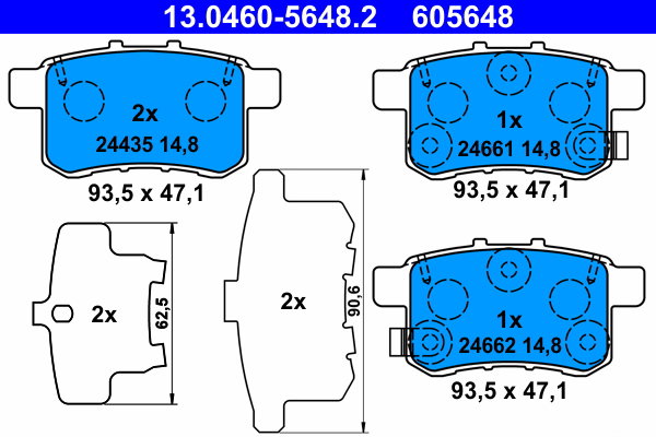 ATE 605648 Súprava brzdových doštičiek 13.0460-5648.2