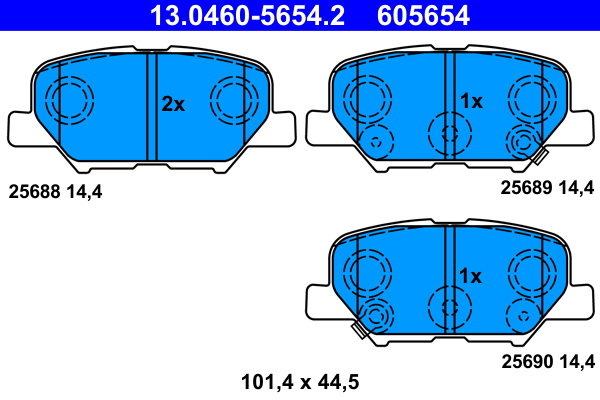 ATE 605654 Súprava brzdových doštičiek 13.0460-5654.2
