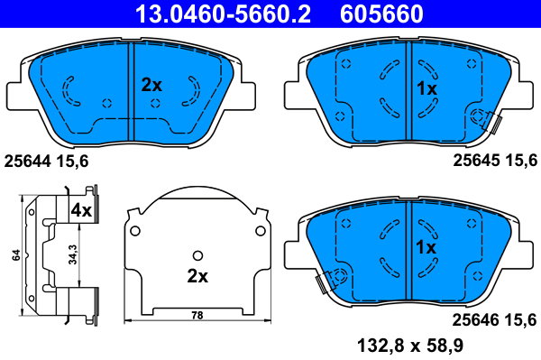 ATE 605660 Súprava brzdových doštičiek 13.0460-5660.2