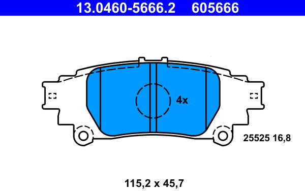 ATE 605666 Súprava brzdových doštičiek 13.0460-5666.2