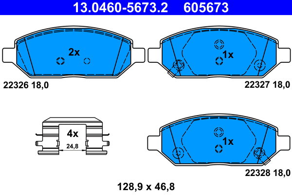 ATE 605673 Sada brzdových doštičiek 13.0460-5673.2