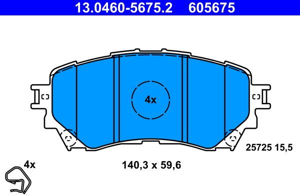 ATE 605675 Súprava brzdových doštičiek 13.0460-5675.2