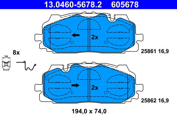 ATE 605678 Súprava brzdových doštičiek 13.0460-5678.2