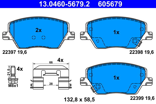 ATE 605679 Súprava brzdových doštičiek 13.0460-5679.2