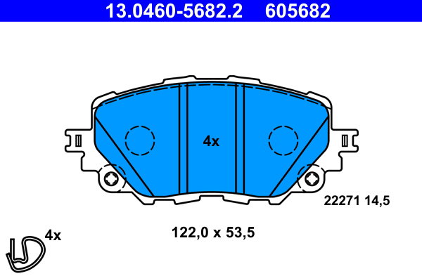 ATE 605682 Súprava brzdových doštičiek 13.0460-5682.2