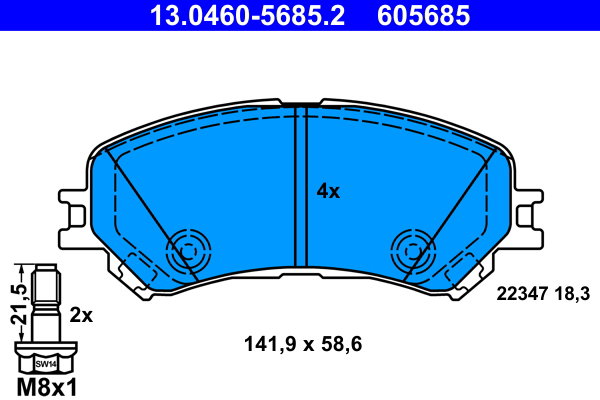 ATE 605685 Súprava brzdových doštičiek 13.0460-5685.2