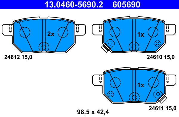 ATE 605690 Súprava brzdových doštičiek 13.0460-5690.2