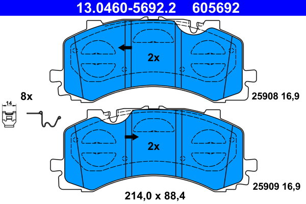 ATE 605692 Súprava brzdových doštičiek 13.0460-5692.2