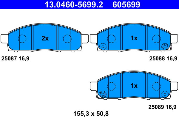ATE 605699 Súprava brzdových doštičiek 13.0460-5699.2