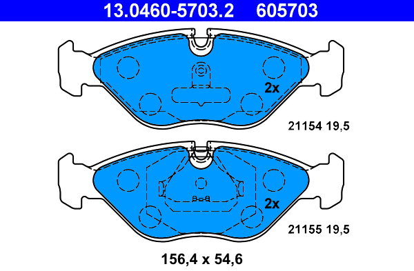 ATE 605703 Sada brzdových doštičiek 13.0460-5703.2