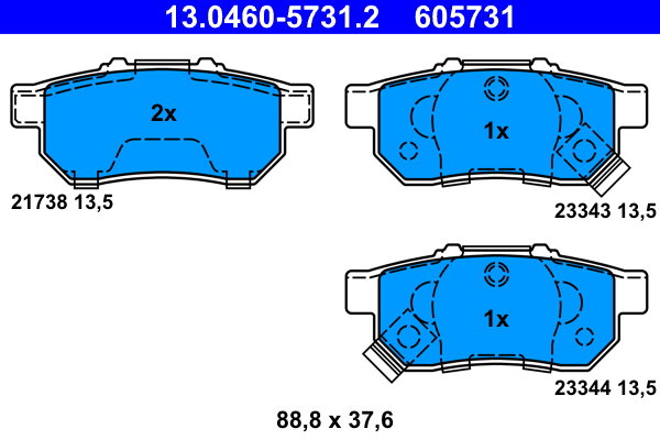 ATE 605731 Sada brzdových doštičiek 13.0460-5731.2