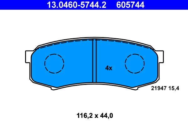 ATE 605744 Súprava brzdových doštičiek 13.0460-5744.2