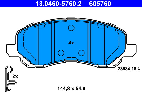 ATE 605760 Súprava brzdových doštičiek 13.0460-5760.2