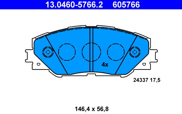 ATE 605766 Súprava brzdových doštičiek 13.0460-5766.2