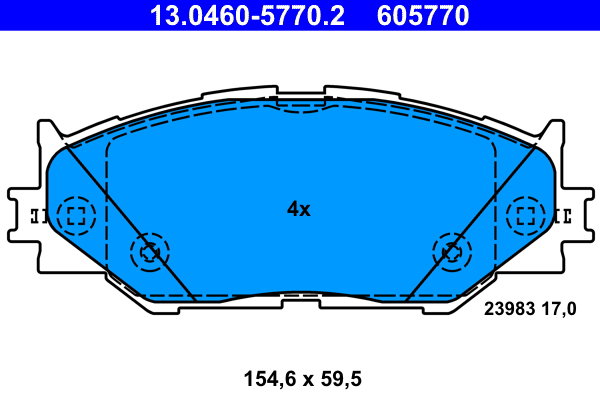 ATE 605770 Súprava brzdových doštičiek 13.0460-5770.2