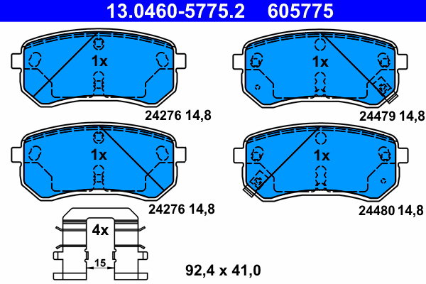 ATE 605775 Sada brzdových doštičiek 13.0460-5775.2