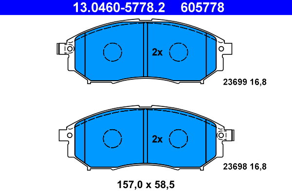 ATE 605778 Sada brzdových doštičiek 13.0460-5778.2