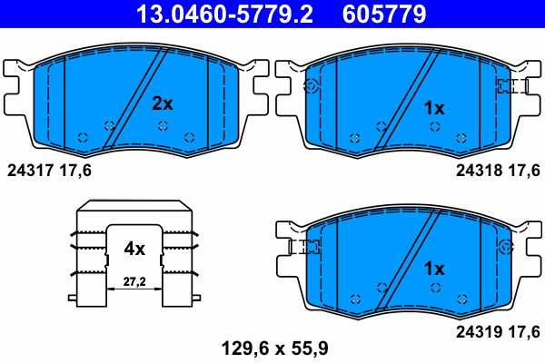 ATE 605779 Súprava brzdových doštičiek 13.0460-5779.2