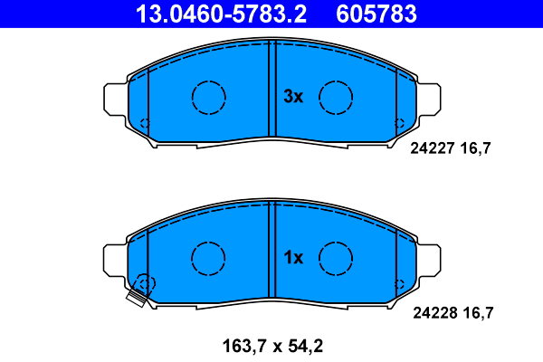 ATE 605783 Súprava brzdových doštičiek 13.0460-5783.2