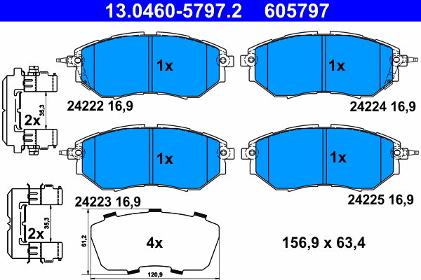 ATE 605797 Súprava brzdových doštičiek 13.0460-5797.2