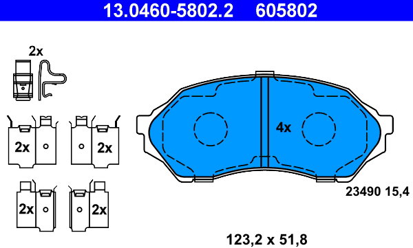 ATE 605802 Súprava brzdových doštičiek 13.0460-5802.2