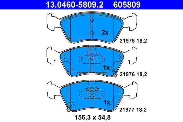 ATE 605809 Súprava brzdových doštičiek 13.0460-5809.2