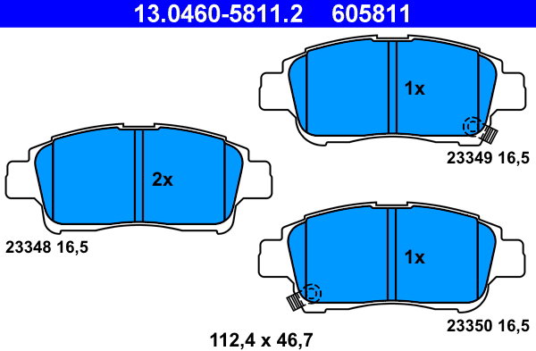 ATE 605811 Súprava brzdových doštičiek 13.0460-5811.2