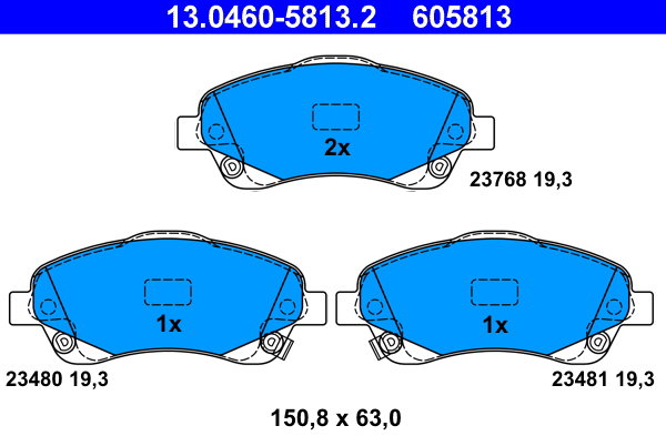 ATE 605813 Súprava brzdových doštičiek 13.0460-5813.2