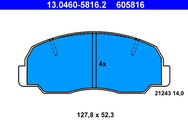 ATE 605816 Sada brzdových doštičiek 13.0460-5816.2