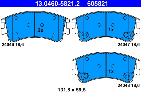 ATE 605821 Súprava brzdových doštičiek 13.0460-5821.2