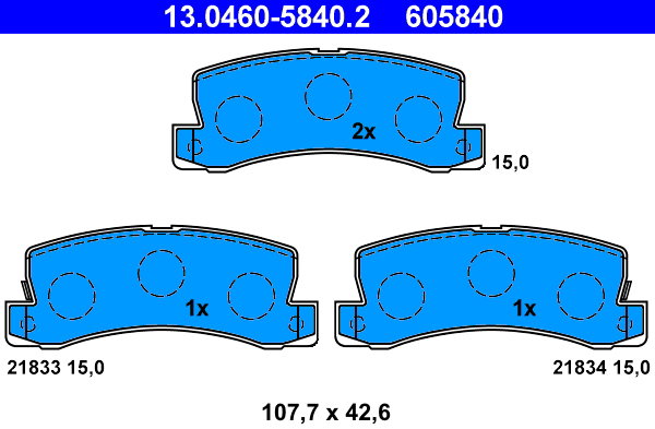 ATE 605840 Sada brzdových doštičiek 13.0460-5840.2
