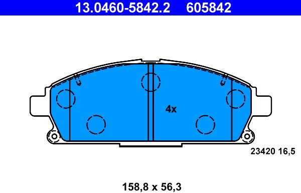 ATE 605842 Súprava brzdových doštičiek 13.0460-5842.2