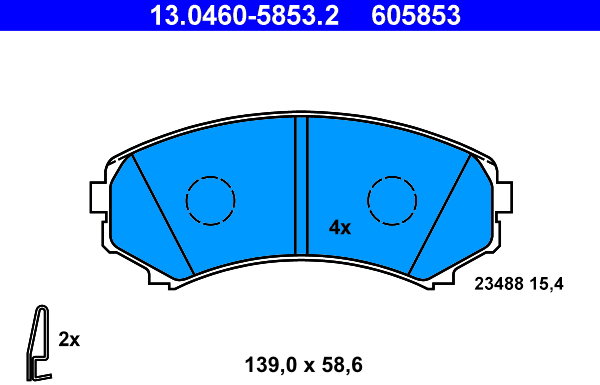 ATE 605853 Sada brzdových doštičiek 13.0460-5853.2