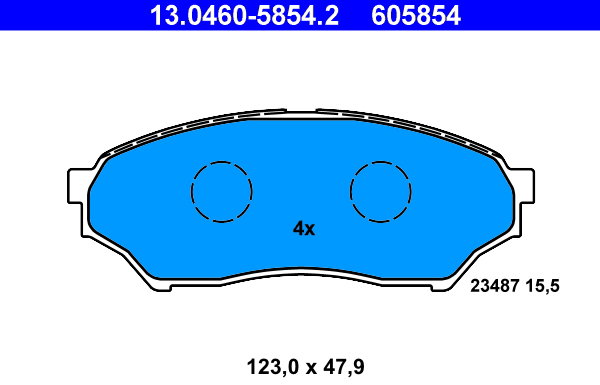 ATE 605854 Sada brzdových doštičiek 13.0460-5854.2