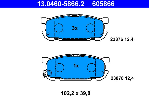 ATE 605866 Sada brzdových doštičiek 13.0460-5866.2