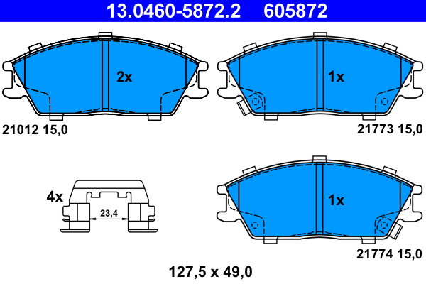ATE 605872 Súprava brzdových doštičiek 13.0460-5872.2