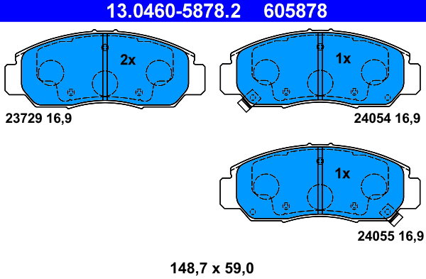 ATE 605878 Súprava brzdových doštičiek 13.0460-5878.2