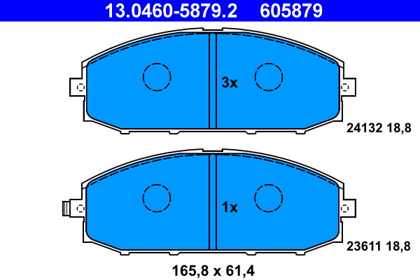 ATE 605879 Sada brzdových doštičiek 13.0460-5879.2