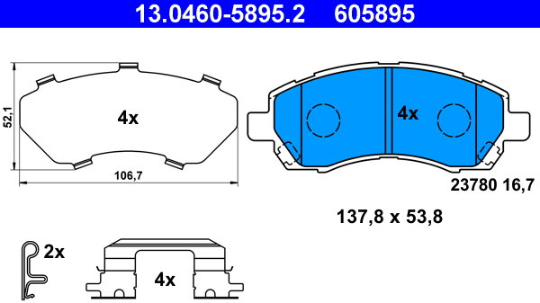 ATE 605895 Sada brzdových doštičiek 13.0460-5895.2