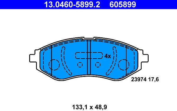 ATE 605899 Sada brzdových doštičiek 13.0460-5899.2
