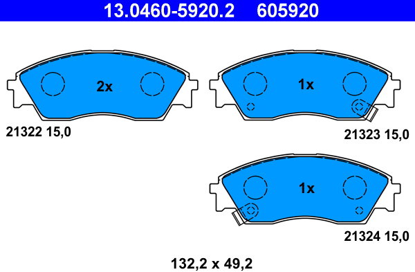 ATE 605920 Sada brzdových doštičiek 13.0460-5920.2