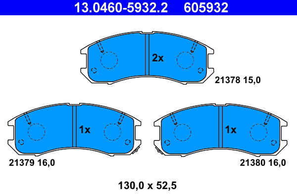 ATE 605932 Súprava brzdových doštičiek 13.0460-5932.2