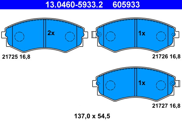 ATE 605933 Sada brzdových doštičiek 13.0460-5933.2