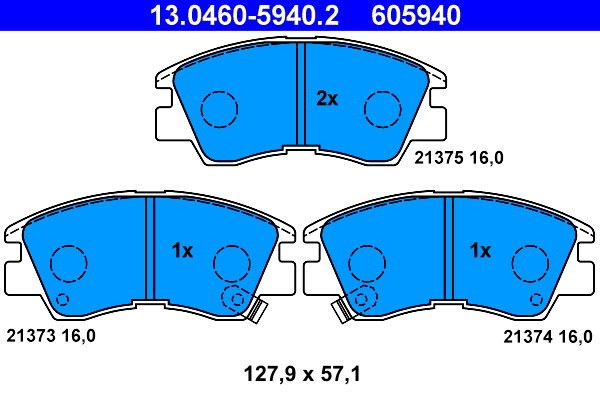 ATE 605940 Súprava brzdových doštičiek 13.0460-5940.2