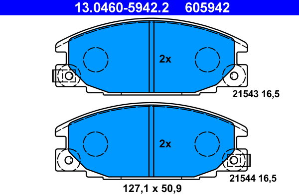ATE 605942 Súprava brzdových doštičiek 13.0460-5942.2