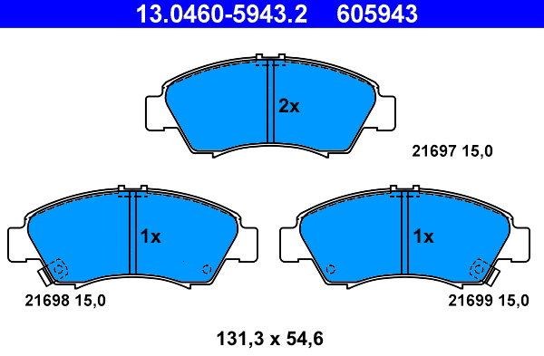 ATE 605943 Súprava brzdových doštičiek 13.0460-5943.2